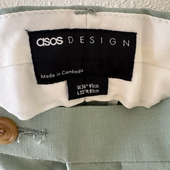NEW w/ tags! ASOS Linen Dress Pant Men’s size 36x32 in Light Green - Picture 4 of 10